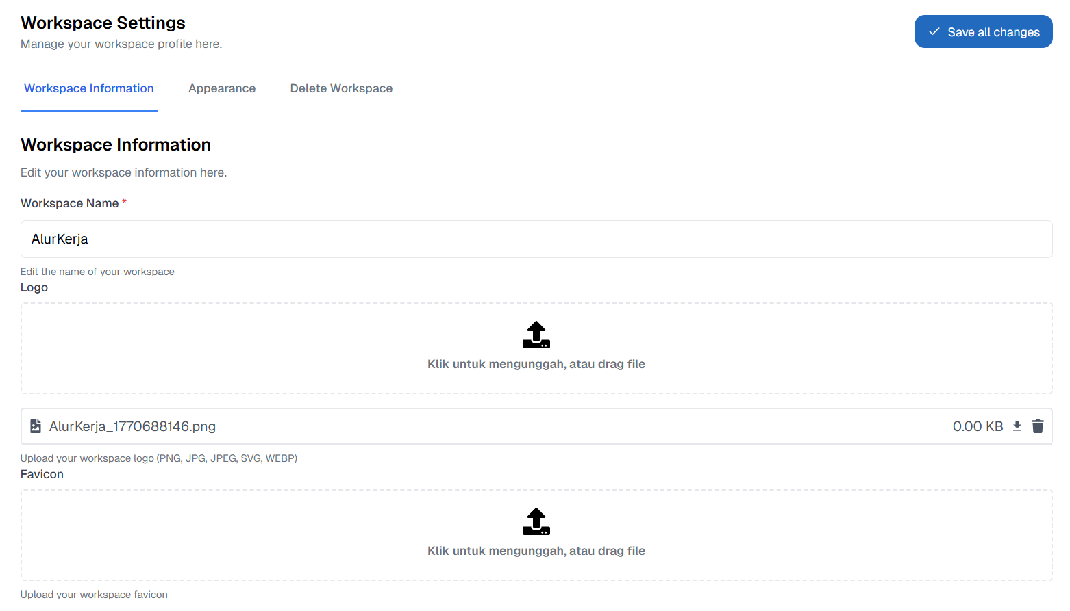 Workspace Information OnPremise